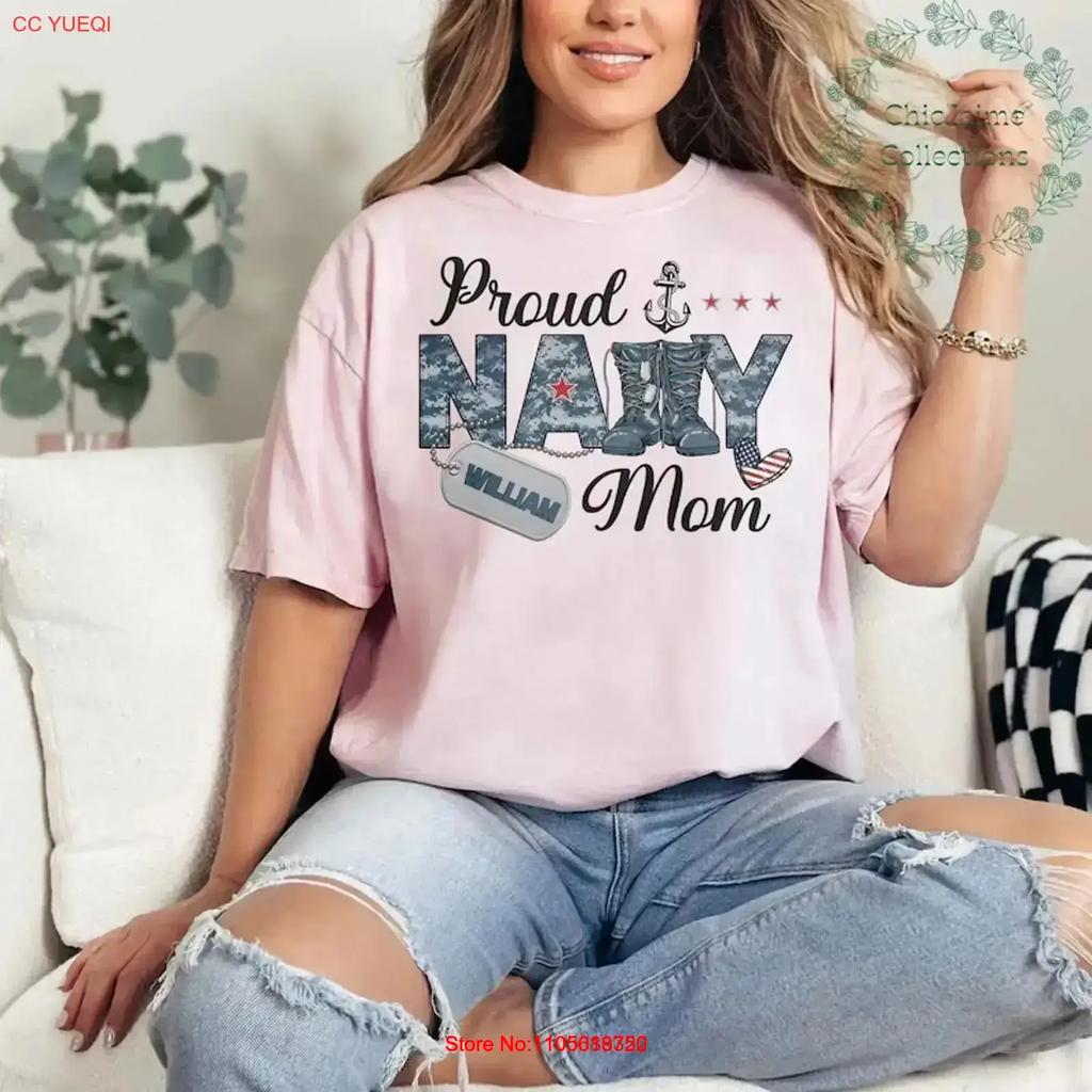 Personalized Proud Navy Family T Shirt Boot Camp Graduation Vintage Streetwear Top For Everyday Wear Designer Clothes