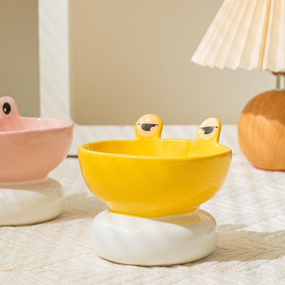 Cute Pet High Foot Bowl Creative Pet Drinking Feeder Dog Food Feeding Basin  Neck Protection