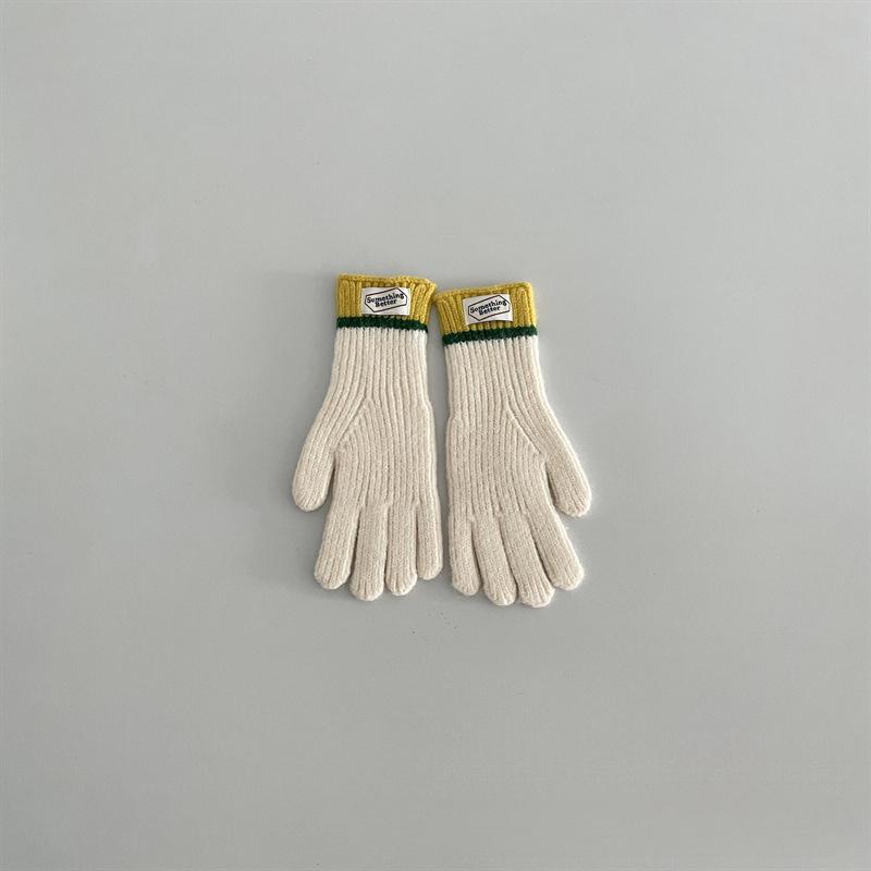 Новые сенсорные детские перчатки Зимние Теплые Ветрозащитные Морозостойкие Пятипалые Вязаные Ретро Корейский Стиль Смешанные Цвета