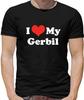I Love My Gerbil Mens T-Shirt - Rodent - Pet - Animal - Pet Owner - Hamster