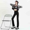 Elastic High-Waisted Black Straight-Leg Jeans for Women - Slimming Spring/Summer 2024 Collection