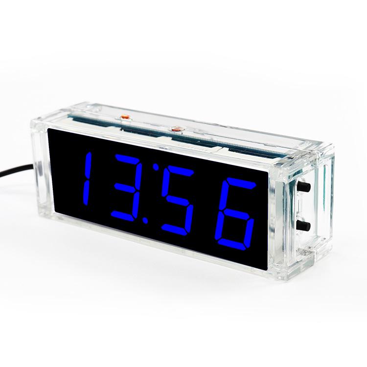 Light-Controlled 1-inch LED Nixie Tube DIY Digital Clock Kit with Microcontroller and Case