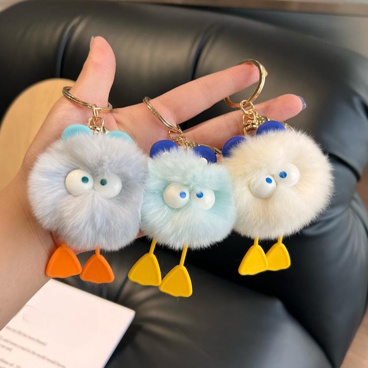 Uroczy Królik Rex Pióro Kaczka Mała Kulka Włosów Brelok do Kluczy Samochodowych Zawieszka Ins Celebryta Internetowa Pluszowa Zawieszka do Torby na Książki Prezent