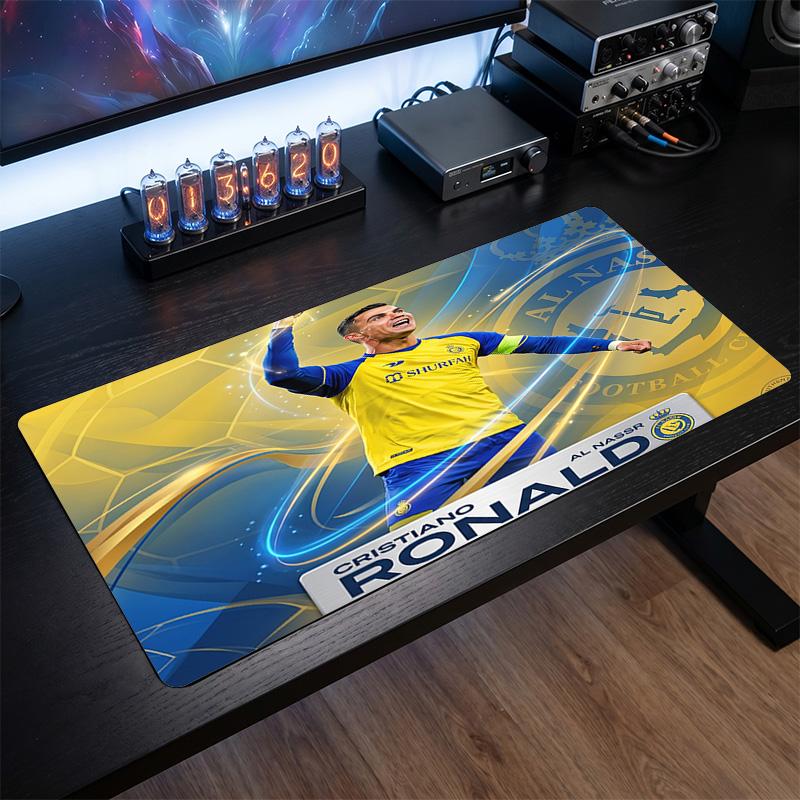 Tappetino Mouse Scudo Cristiano Ronaldo, Tappetino da Scrivania Esteso Antiscivolo in Gomma per Gaming Ufficio Laptop Regalo per Fan