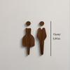Bathroom Door Sign - Unisex Wooden Wall Decor With Male & Female Figures Frameless Design For Home & Office,Bathroom Decor