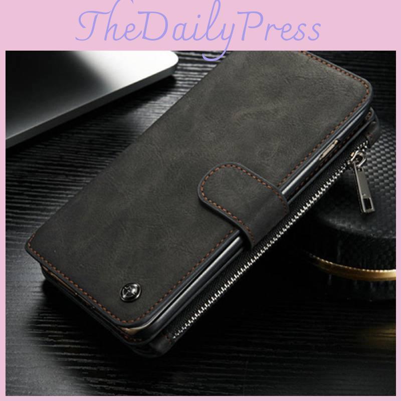 Leather Wallet Phone Case For Iphone 5s With Antifall Protection And Chain Loop