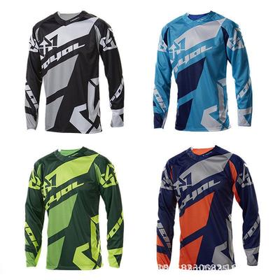Mens Long Sleeve Cycling Jersey Breathable Quick-Dry Mountain Bike Apparel Riding Gear