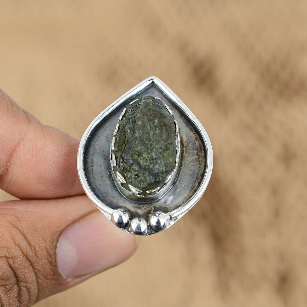 Mothers day Deal 925 Silver Oval Labradorite Rough Stone Wedding Ring Jewelry
