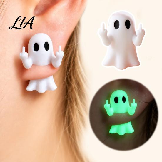 Luminous Jewelry for Women 1 Pair Halloween Earrings Women, Glow in The Dark Ghost Statement Earrings, Cute Spooky Gifts Party, Costume Accessories