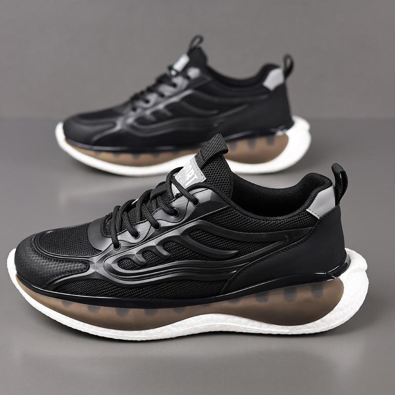 Men's Shoes Summer New Mesh Breathable Soft-soled Running Shoes Men's Sports and Leisure Shoes Platform Dad Shoes