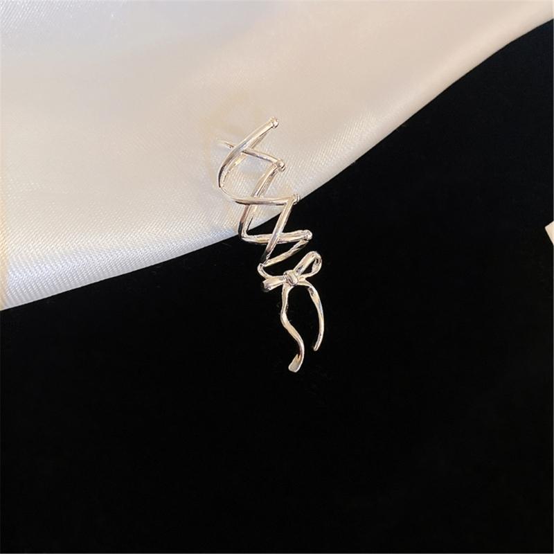 Simple Butterfly Knot Earrings for Women No Piercing Ear Cuff Ornament Delicate Bowknot Ear Rings Jewelry Ornament