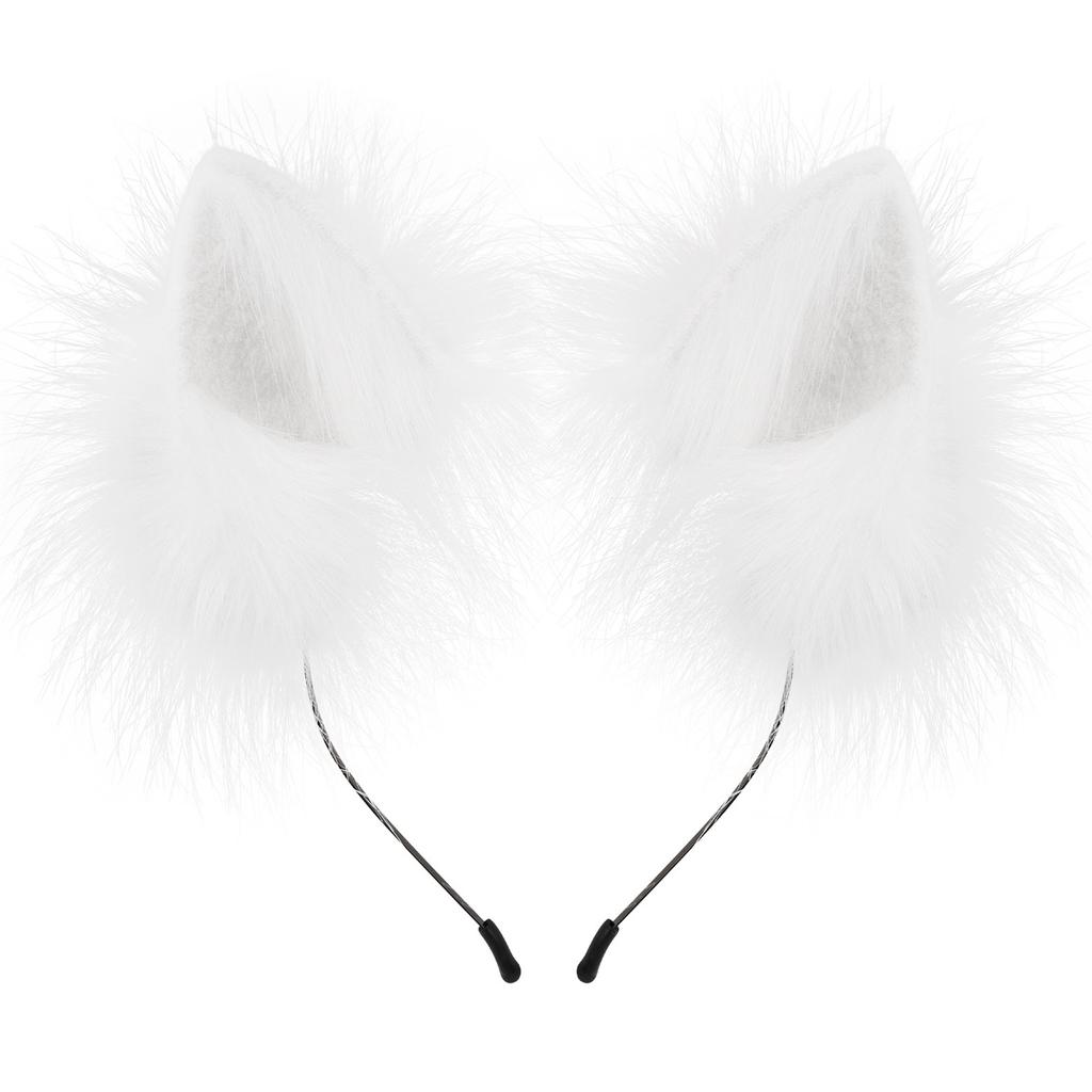 Süßes Katzenohren-Stirnband Plüschtierohren Haarreif Party Kopfschmuck Kostüm für Kinder Erwachsene Halloween Verkleidung