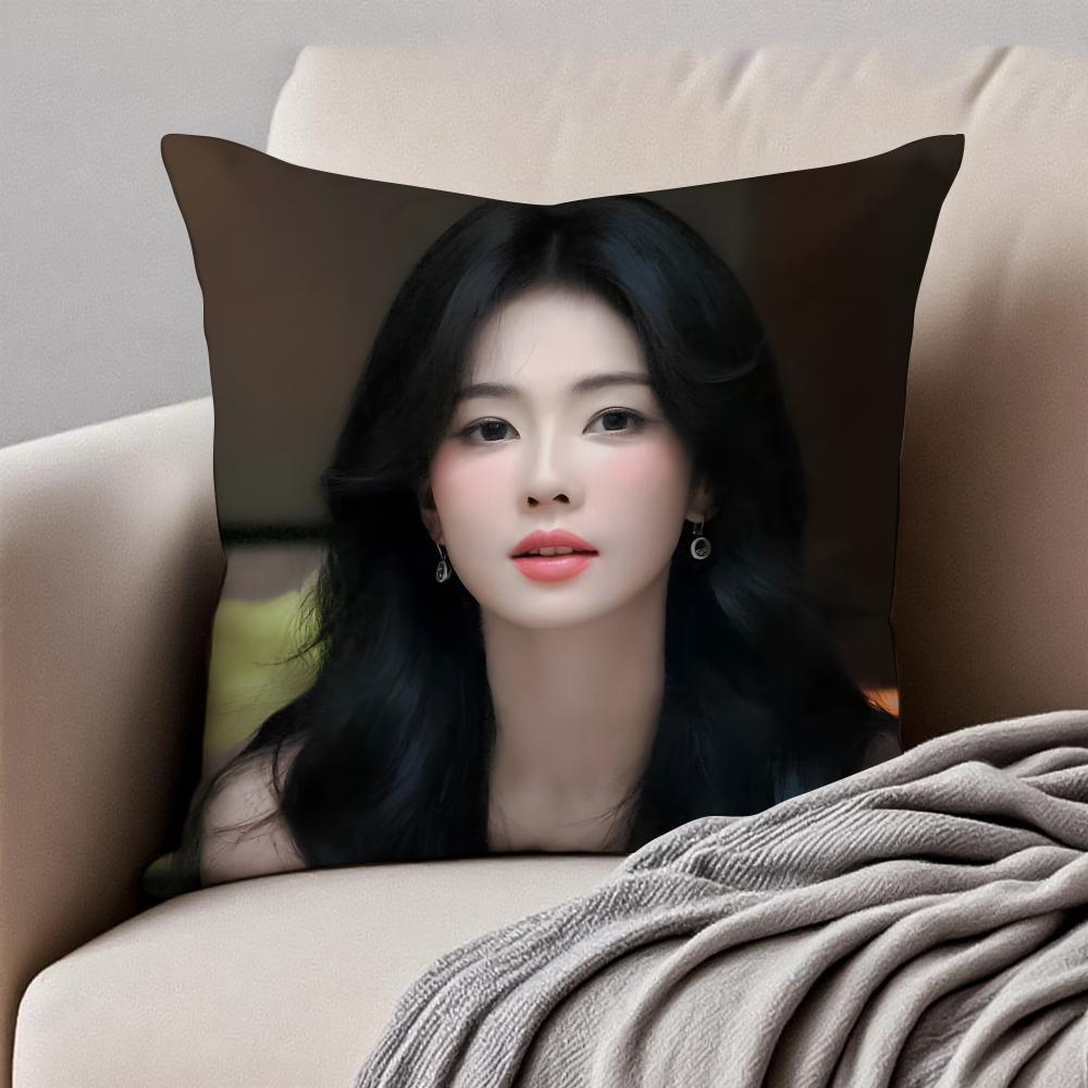 Fashion and elegant Chinese actress BBai Lu Cushion Cover Pillowcase Antidustmite Invisible Zipper Short Plush Sofa Cushion
