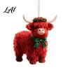 Lightweight Gifts for Friends Family Highland Yak Ornament Christmas Tree Hanging Decor Cute 2D Flat Compact Decorations Acrylic Pendant with
