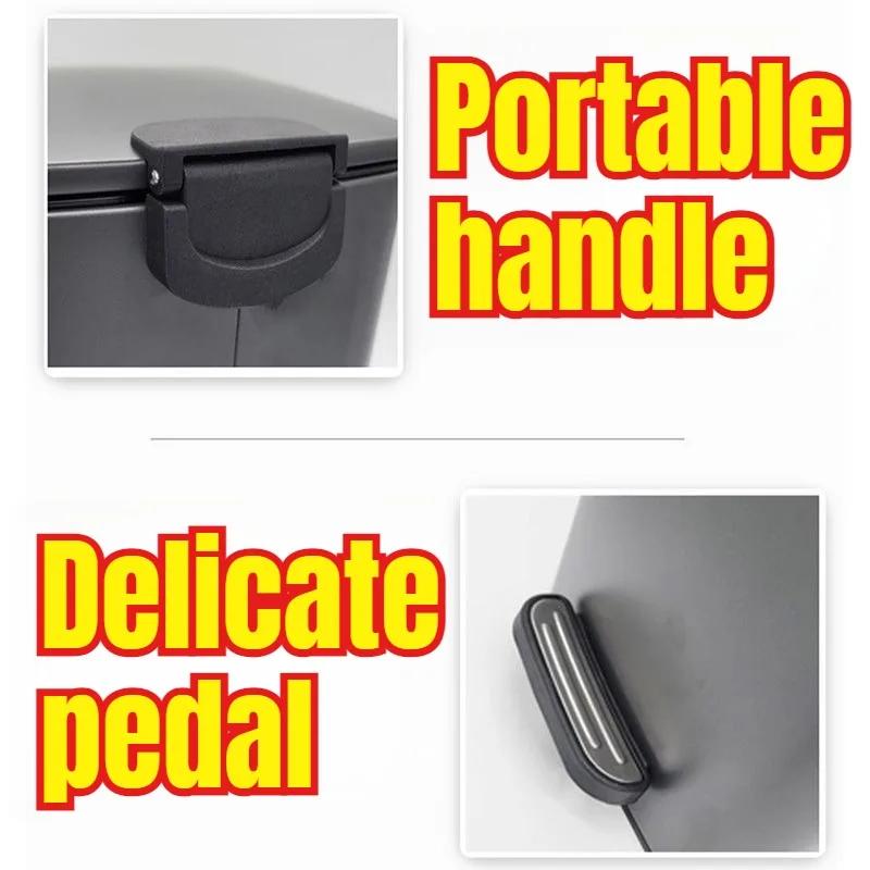 Creative Stainless Steel Waste Bins Lidded Wastebasket Anti Odor Trash Can Kitchen Garbage Cube Rectangular Bucket House Cleanin