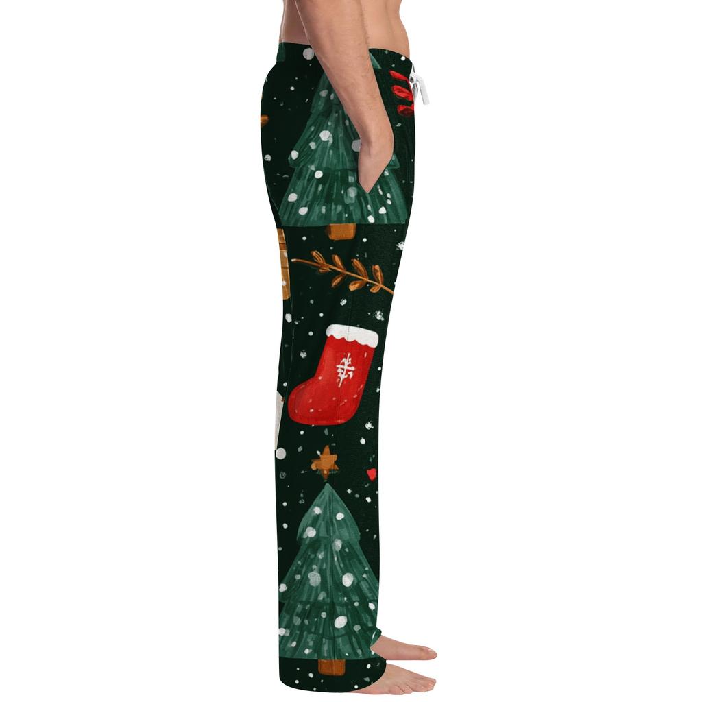 Men's Christmas Print Pajama Pants for and Sleep