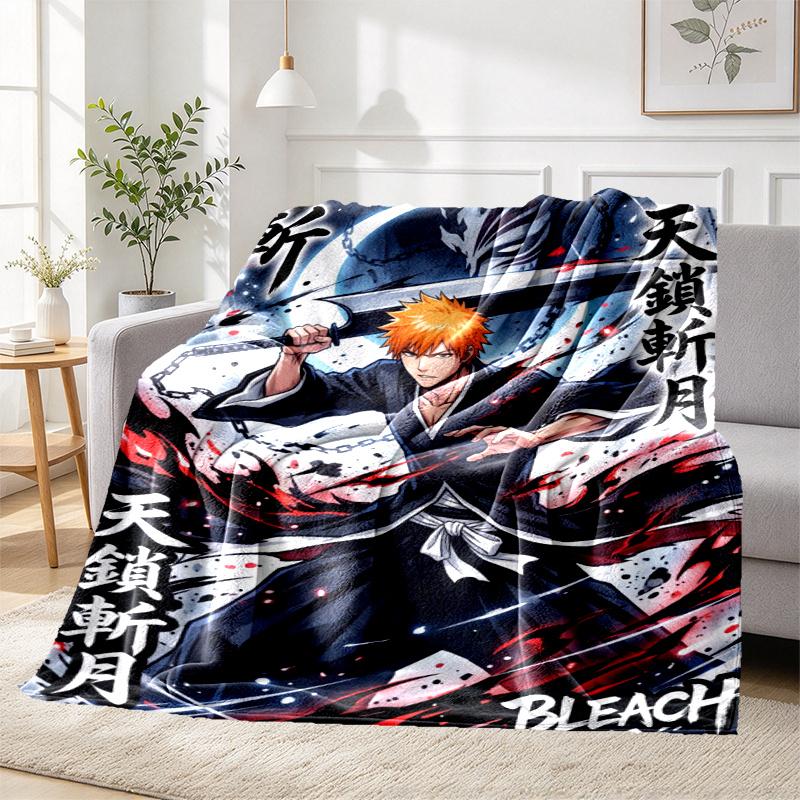 Bleach Pattern Blanket for Home Decoration, Bed, Sofa, Car Travel, Camping, Suitable for All Seasons, Birthday Christmas Gift