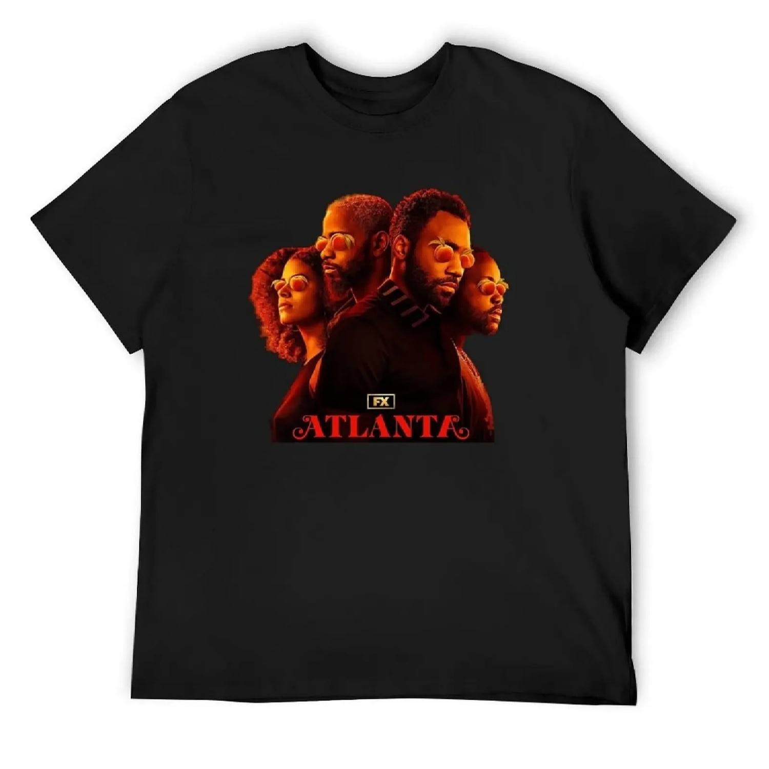 

Футболка серии Atlanta fx, забавные костюмы, графическая футболка, винтажная корейская мода, мужская одежда, мужские однотонные футболки S чёрный