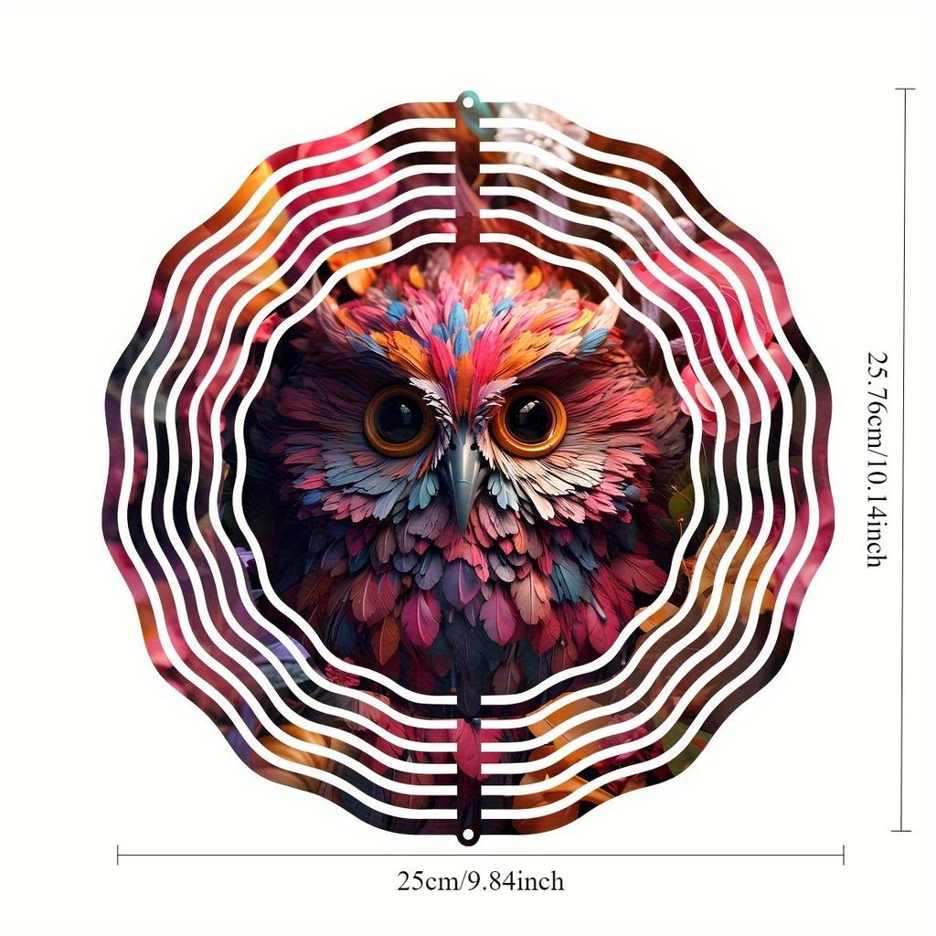 Enchanting, Charming Owl Metal Wind Spinner - Perfect Gift for Women, Mom, Grandma, Wife | 25.4cm Indoor/Outdoor Decor | Ideal Christmas Ornament