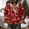 Women's Christmas Print Long Sleeve Hooded Pullover Sweatshirt