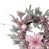 Artificial Christmas Wreath for Front Door Pink Berries Holiday Garland Decoration Hotel