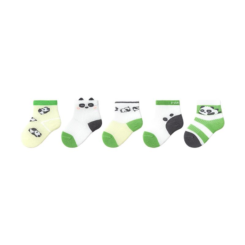 Balabala 5 Pairs Baby Socks Summer Mesh Socks Thin Breathable Infant Toddler Short Socks Cold-proof Boneless 5 Pairs Set