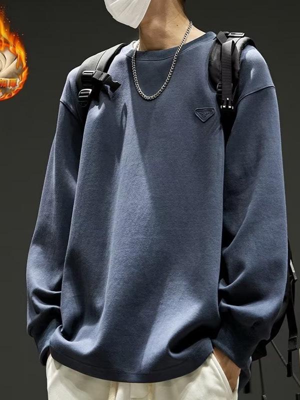 Herren Hoodie mit Rundhalsausschnitt - Neue Herbst/Winter Amerikanische Trendmarke, Lockerer Schnitt, Ohne Kapuze, Lässiges Oberteil