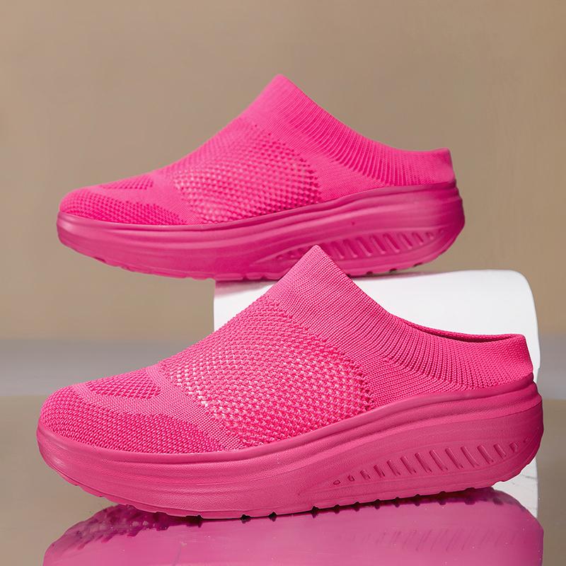 Women Slide Slippers Elevator Mules Sandals Slip on Summer Casual Clogs White Pink Black Purple Lightweight Socks Shoes Plus Size 41 42 43