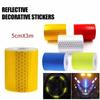 Car Reflective Warning Tape 5cm*3m Car Reflective Tape Safety Warning Car Decoration Sticker Color Grid Reflector