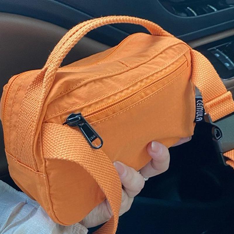 Macaron Nylon Square Bag Lightweight Canvas Bag Casual Versatile Shoulder Messenger Mobile Phone Bag