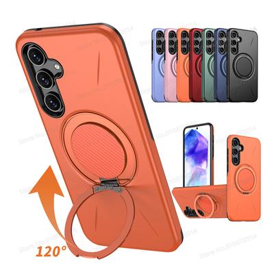 Rotating Folding Magnetic Stand Phone Case For Samsung Galaxy A55 A16 A56 A36 A26 A14 A15 A35 A17 5G Dual Layer Shockproof Cover