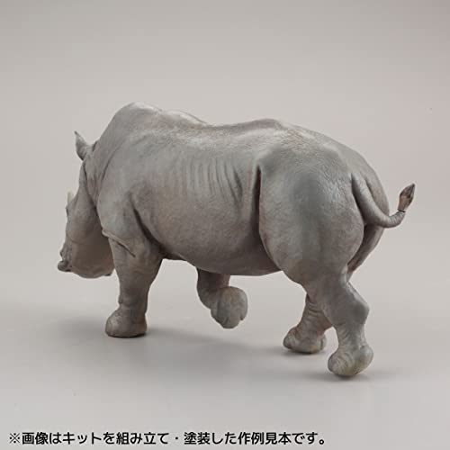 Kaiyodo ART PLA Zookeeper and White Rhino Set, Unpainted and Unassembled Plastic Model Kit AP006