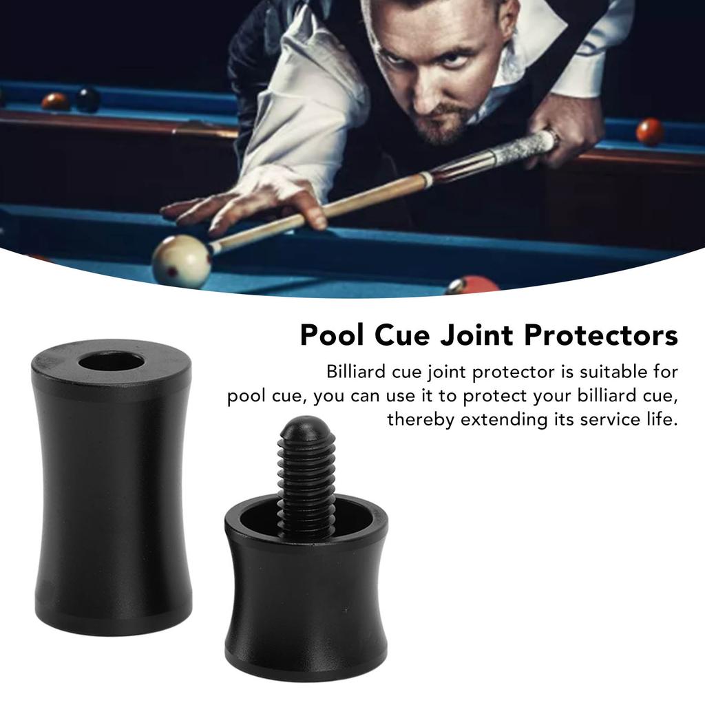 Billiard Stick Joint Protectors Aluminum Alloy Pool Cue Joint Protectors Protect Your Cue Stick Black 2255 (5/16‑18 Teeth)