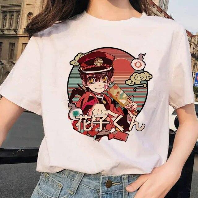 Toilet-Bound Hanako-kun Print T-Shirts Damen Harajuku Ullzang Mode T-Shirt 90er Grafik Lustiges Unisex T-Shirt Sommer Top Tee FeUnisex