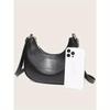 New Fashionable And Simple Crescent-Shaped Bright Surface Shoulder Bag, With A Distinctive Texture And Classic Look That's Suitable