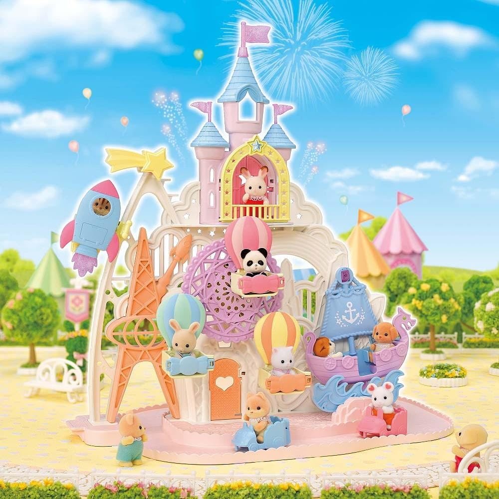 Sylvanian Families Dream Castle Amusement Park Toy Dollhouse for Ages 3 and Up, ST Mark Certified