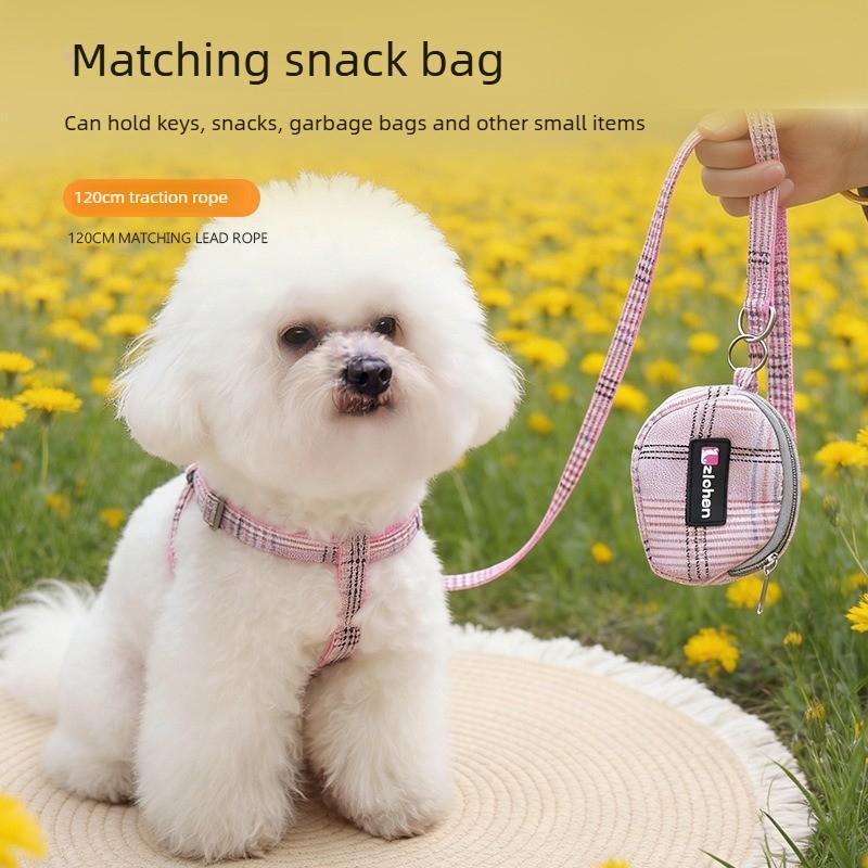 Pet Dog Chest and Back Traction Rope Y-shaped Chest Strap Vest Style Dog Walking Rope Teddy Bear Shiba Inu Vest Dog Rope Set