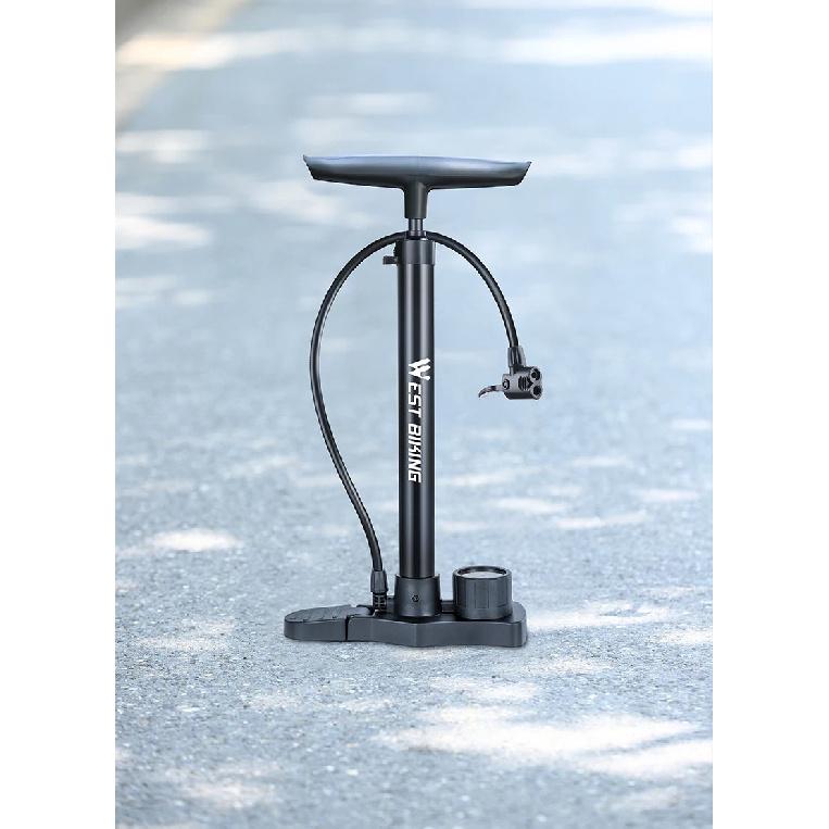 WEST BIKING Bicycle Pump 160PSI Portable Stainless Steel Bike Pump Schrader Presta Valve Inflator Mountain Road Bike Accessories