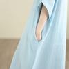 DIMANAF New 2026 Women Plus Size Summer Casual Sundress Long Dress Cotton Loose Oversize Maxi Beach Solid Elegant Lady Holiday