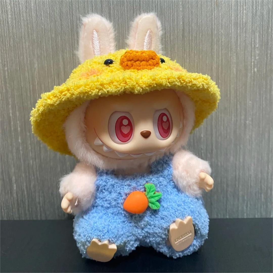 LABUBU Sitting Party Doll Clothes - Macaron 2nd Gen Vinyl Outfit with Free Shipping Bingbing Headgear