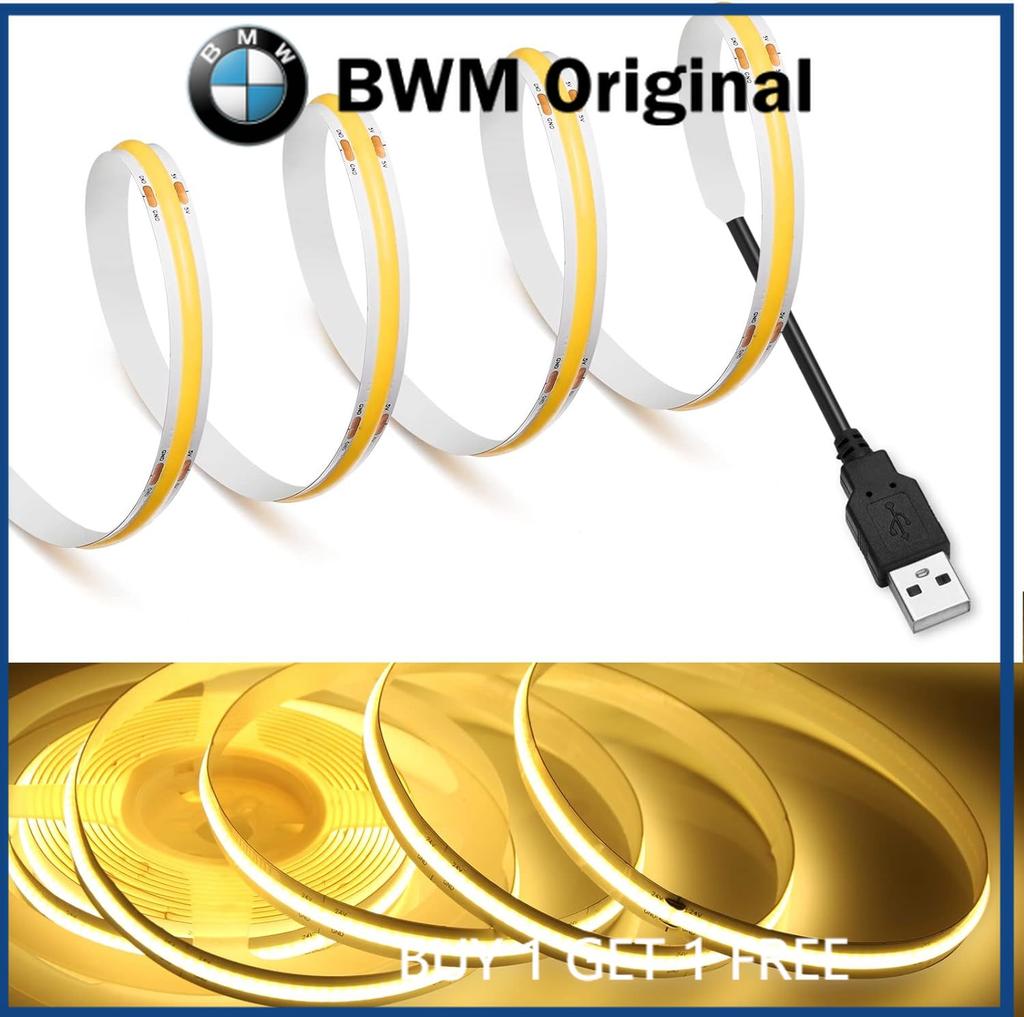 BMW Striscia LED COB USB DC 5V Striscia LED bianca calda Striscia LED Luce TV Sfondo Illuminazione Nastro Decorazione per la casa Lampada 1-5m Stringa di luci LED