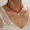 Beach Wind Ocean Elements Ceramic Small Fish Elephant Red Coral Sea Turtle Pendant Colorful Beaded Necklace
