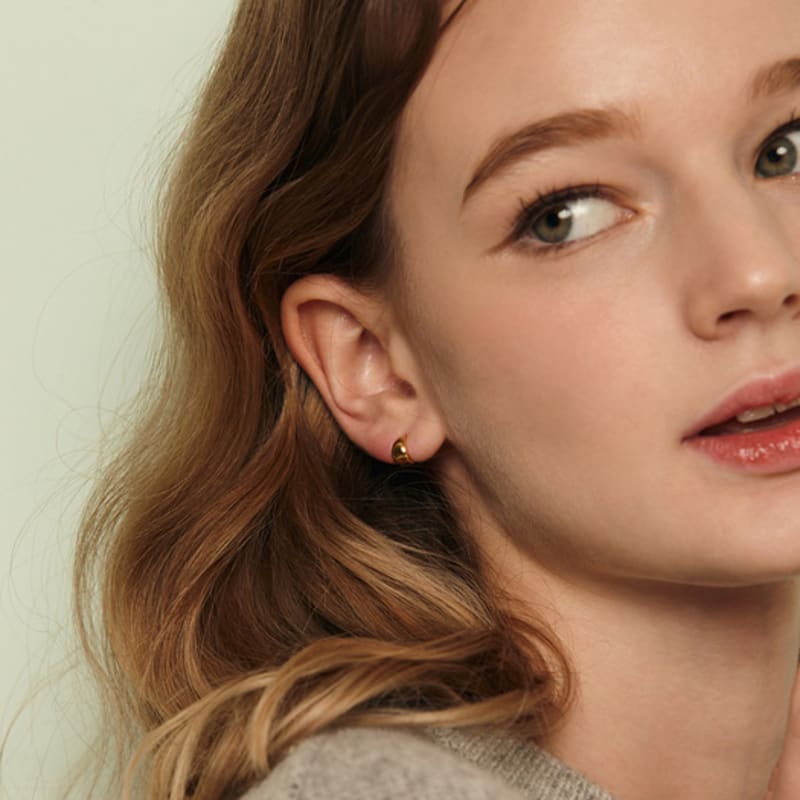 Murmur [925silver]Mini Con Hoop Earrings