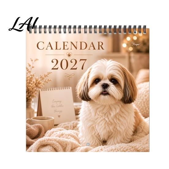 School Year Planning Tool 2027 Wall Calendar Funny Cartoon Illustrations Large Date Grids Annual Schedule Planner Thick Coated Paper Sturdy