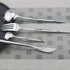 Gold Dinnerware Set Rainbow Tableware Dinner Set Stainless Steel Cutlery Set Mirror Knife Fork Tea Spoon Silverware Flatware Set
