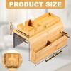 Bamboo Couch Cup Holder with Side Storage Pocket Anti-Slip Bamboo Sofa Armrest Tray Foldable Sofa Cup Holder for Cup Snack Drink
