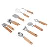 9pcs Kitchen Utensils Wooden Handle Stainless Steel Easy Cleaning Wear Resistant Colorful Package Co