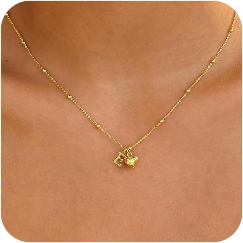 Fashion Luxurious Style 26 Letter Heart Necklace - Gold Plated - Simple and Versatile Women's Necklace