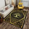 Golden Tree of Life Pattern Carpet with Black and Elegant Design Style Suitable for use as an anti-slip for living room bedroom sofas