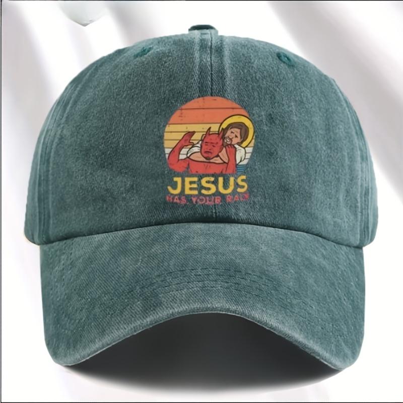 Versatile Retro Print Washed Vintage Soft Top Baseball Cap Unisex Outdoor Sunshade Baseball Cap